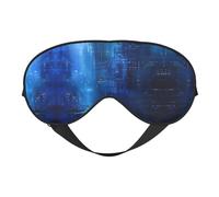 The Blue Binary Print Sleep Mask Silk-Like Eye Mask Sleeping Eye Mask for Women Men for Travel Sleep Relaxation