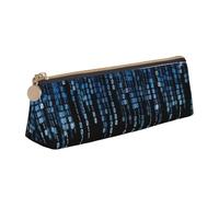 The Blue Binary Print Stylish and Practical Pencil Case Large Capacity Triangle Pencil Pouch with Zipper
