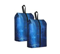 The Blue Binary Print Trainer Bag Portable Boot Bag with Zipper Closure Storage Pouch for Travel Home-2pcs