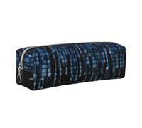 the Blue Binary Print Unisex Pencil Case Pouch Daily Office Travel Stylish Stationery Organizer