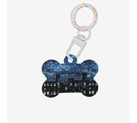 The Blue Binary Printing Acrylic Dog Bone Ornament Pet Tags Key Chain Holiday for Lovers Dogs Gift