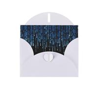 The Blue Binary Printing Horizontal Love Buckle Pearl Paper Holiday Greeting Card With Envelopes For Friends, Family
