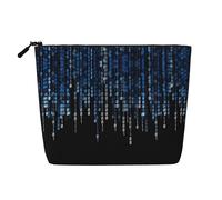 The Blue Binary Versatile Travel Toiletry Bag - Fake Hemp Makeup Bag for Multi-use - Cosmetic Accessories Organizer