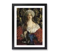 The Blue Bird By Frank Cowper Cadogan Classic Painting Framed Print | A2 Black Framed Wall Art | Ready to Hang | Classic Historical Picture | Living Room Bedroom Lounge Office