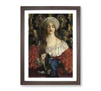 The Blue Bird By Frank Cowper Cadogan Classic Painting Framed Print | A2 Walnut Framed Wall Art | Ready to Hang | Classic Historical Picture | Living Room Bedroom Lounge Office