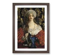 The Blue Bird by Frank Cowper Cadogan Framed Print | A2 Walnut Framed Wall Art | Ready to Hang | Modern Nature Picture | Living Room Bedroom Lounge Office
