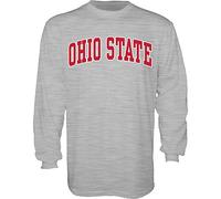The Blue Brand Blue84 NCAA Ohio State Buckeyes Mens Arching Team Name Long Sleeve T Shirt, Ohio State Buckeyes Dark Heather, Large