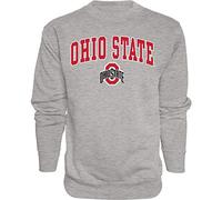 The Blue Brand NCAA Ohio State Buckeyes Mens Crewneck Sweatshirt Gray Arching Over, Ohio State Buckeyes Gray, Large