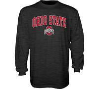The Blue Brand NCAA Ohio State Buckeyes Mens Long Sleeve T Shirt Dark Heather Arching Over, Ohio State Buckeyes Dark Heather, Medium