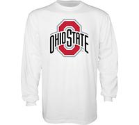 The Blue Brand NCAA Ohio State Buckeyes Mens Long Sleeve T Shirt White Icon, Ohio State Buckeyes White, Large