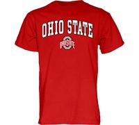 The Blue Brand NCAA Ohio State Buckeyes Mens T Shirt Team Color Arching Over, Ohio State Buckeyes Red, X-Large