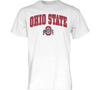 The Blue Brand NCAA Ohio State Buckeyes Mens T Shirt White Arching Over, Ohio State Buckeyes White, X-Large