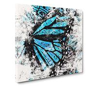 The Blue Butterfly Effect Watercolour Canvas Print | Gallery Wrapped 30mm Frame Wall Art | 20x20 inches | Ready to Hang | Modern Animals Picture | Living Room Bedroom Lounge Office