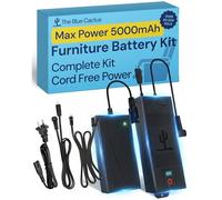 The Blue Cactus Max Power 5000mAh Kit - Battery, Power Transformer, Cords - 2-Pin Connector - Wireless with LED & Low Charge Alert - Couch Battery Pack for Reclining Chairs, Sofas & Loveseats