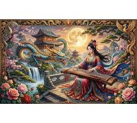 The Blue Dragon's Melody 1000 Piece Jigsaw Puzzle,Adults & Kids 14+,Whimsical Challenge,Stress Relief,Educational Toy,Home Wall Decor,Gift Idea,Premium Cardboard 52x38cm