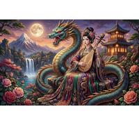The Blue Dragon's Melody 1000 Piece Jigsaw Puzzle,Impossible Challenge,Adults & Kids 14+,Home Wall Decor,Educational Toy,Premium Cardboard,Gift Idea,Stress Relief 38x26cm