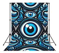 The-Blue-Evil-Eye 5x7ft Photography Backdrop, Photo Background With Rod Pocket, Foldable Studio Backdrop For Birthday, Wedding, Party Decoration