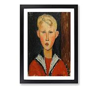 The Blue-Eyed Boy by Amedeo Modigliani Framed Print | A2 Black Framed Wall Art | Ready to Hang | Modern Nature Picture | Living Room Bedroom Lounge Office