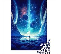 The Blue Galaxy 1000-Piece Puzzle for Adults, 38x26cm/1000pcs, A Weekend Activity at Your Own Pace; White Pieces for Organised Sorting