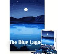 The Blue Lagoon Iceland Night Jigsaw for Teenagers1000 Pieces Brain Capacity Casual Relaxation Fine Lock (38x52cm)