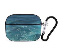 The Blue Sea AirPods Pro Case Cover with Keychain Ring PC Hard Shell Protective Case for AirPods Pro 2nd for Women Men Generation Easy Open Full Drop Protection Cover Black-Style