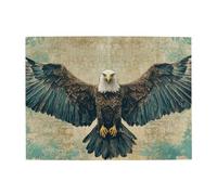 The Blue-Winged Bear Eagle Wooden Puzzle 500 Piece Jigsaw Puzzle For Adults Challenging Puzzle For Game Size 15"X20.4"