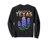 The Bluebonnet State Floral Texas Map TX US States for Texan Sweatshirt