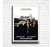 The Blues Brothers, 80s Movie Print Vintage Nostalgic Film Poster, A4 and A3 Size Frame Options, Great Home, Pub, Café, Bar Decoration Wall Art Print, House gift for movie lovers (A4 Framed (White))