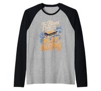 The Blues Chose Me I Just Play Along Harmonica Raglan Baseball Tee