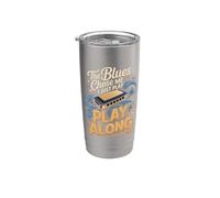 The Blues Chose Me I Just Play Along Harmonica Stainless Steel Insulated Tumbler