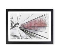 The Blur of The London Underground in Abstract Framed Print | A2 Black Framed Wall Art | Ready to Hang | Abstract Fantasy Picture | Living Room Bedroom Lounge Office