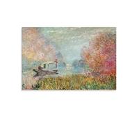 The Boat Studio on The Seine, 1875 by Claude Monet Wall Art Prints Poster Poster Print Art Wall Painting Canvas Posters Modern Bedroom Decor 12x18inch(30x45cm)
