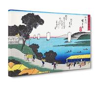 The Boats At Sunset By Utagawa Hiroshige Canvas Print | Gallery Wrapped 30mm Frame Wall Art | 30x20 inches | Ready to Hang | Asian Landscape Picture | Living Room Bedroom Lounge Office