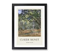 The Bodmer Oak Tree By Claude Monet Exhibition Museum Painting Framed Wall Art Print, Ready to Hang Picture for Living Room Bedroom Home Office Décor, Black A4 (34 x 25 cm)