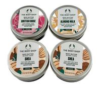 The Body Shop 4 Body Butter Shea Almond Milk British Rose 50ml Travel Size Set