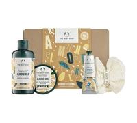 The Body Shop Almond Milk & Honey Gift Set - Skin Care Set with Shower Cream, Body Yogurt, Hand Balm & Sponge - Vegan, for Sensitive Skin