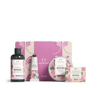 The Body Shop British Rose Collection Gift Set, Shower Gel 250ml, Body Butter 200ml, Cleansing Face & Body Bar 100g, Hand Cream 100ml, Floral Body Care Set, 96hr Moisture, Vegan Gift
