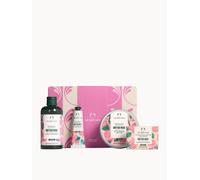 The Body Shop British Rose Collection Gift Set, Shower Gel 250ml, Body Butter 200ml, Cleansing Face & Body Bar 100g, Hand Cream 100ml, Floral Body Care Set, 96hr Moisture, Vegan Gift