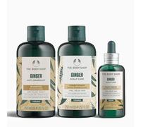The Body Shop Ginger Anti-Dandruff Trio, Anti-Dandruff Shampoo 250ml, Scalp Care Conditioner 250ml, Scalp Serum 50ml, Clarifying Routine for Dry, Itchy & Flaky Scalp, Vegan Haircare Set