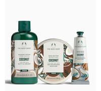 The Body Shop Nutty Body Care Collection, Coconut Shower Cream 250ml, Coconut Body Butter 200ml, Coconut Hand Balm 30ml, 96hr Moisture for Dry Skin, Tropical Scent, Vegan Body Care for Sensitive Skin