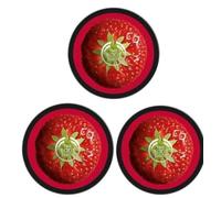 The Body Shop Strawberry Body Butter - 3×50ml Travel Set | 96hr Moisture | Vegan & Cruelty-Free | With Strawberry Seed Oil & Fair Trade Shea | Non-Greasy Fruity Glow