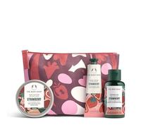 The Body Shop Strawberry Little Gift Set (Shower Gel 60ml + Body Butter 50ml + Hand Cream 30ml), Fruity Festive Trio with Juicy Strawberry Extract, Refreshing & Nourishing Body Care, Vegan