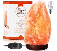 The Body Source Himalayan Salt Lamp (3-5kg) with Dimmer Switch - All Natural and Handcrafted with Wooden Base
