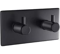 The Bog Standard Double Matt Black Self Adhesive Hooks Stainless Steel