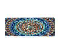 The Bohemian Mandala Mouse Pad In Big Extended Non-Slip Rubber Base Mousepad With Stitched Edges Gaming Pc Desktop Large Mouse Pad 11.8x31.5