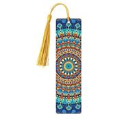 The Bohemian Mandala Unique Double-Sided Artwork Printed Wooden Bookmarks, Artistic Book Accessories Birthday Presents for Men Women Presents for Book Lovers