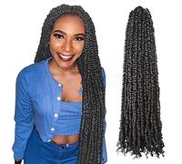 The BOHOBABE 8 Packs Pre-twisted 30 Inch Pre-twisted Crochet Braiding Hair Long Braiding Hair Passion Twist Braiding Hair (2#)