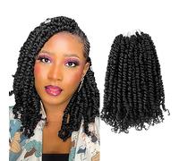 The BOHOBABE Crochet Passion Twist Hair Pretwisted 12 Inch Short Pre-Looped Passion Twist Crochet Braiding Hair 8 Packs (1B)