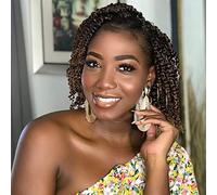 The BOHOBABE Pre-Twisted Passion Twist Crochet Hair, 6 Inches, Short Pre-Looped Crochet Passion Twist Braiding Hair, 8 Packs (T30)