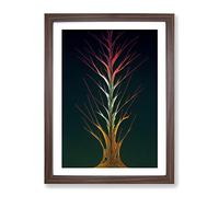 The Bold Tree Framed Print | A4 Walnut Framed Wall Art | Ready to Hang | Modern Floral Picture | Living Room Bedroom Lounge Office